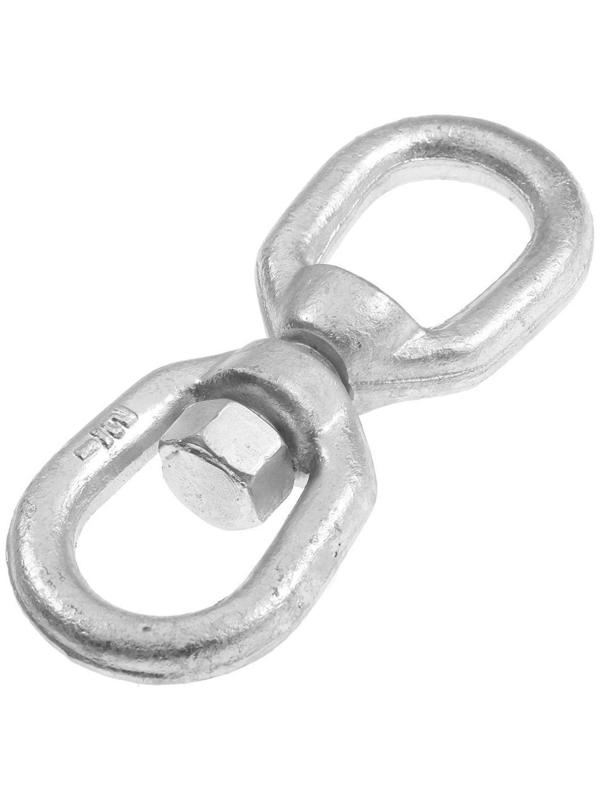 Вертлюг петля-петля ТУНДРА krep, 12 мм, оцинкованный, 1 шт.