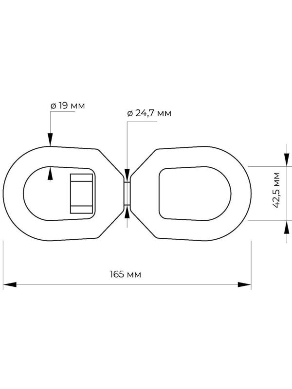 Вертлюг петля-петля ТУНДРА krep, 12 мм, оцинкованный, 1 шт.