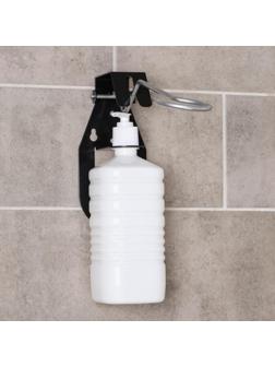 Дозатор для антисептика локтевой, 1 л, с держателем, цвет чёрный