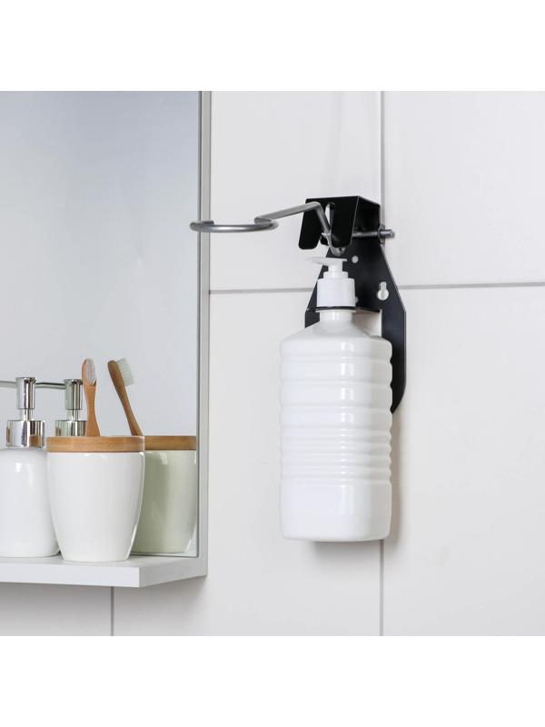 Дозатор для антисептика локтевой, 1 л, с держателем, цвет чёрный