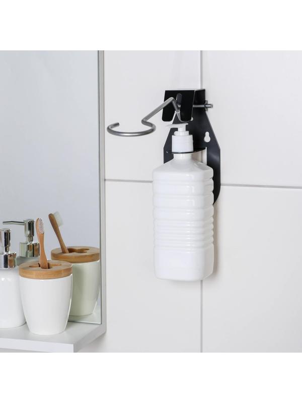 Дозатор для антисептика локтевой, 1 л, с держателем, цвет чёрный