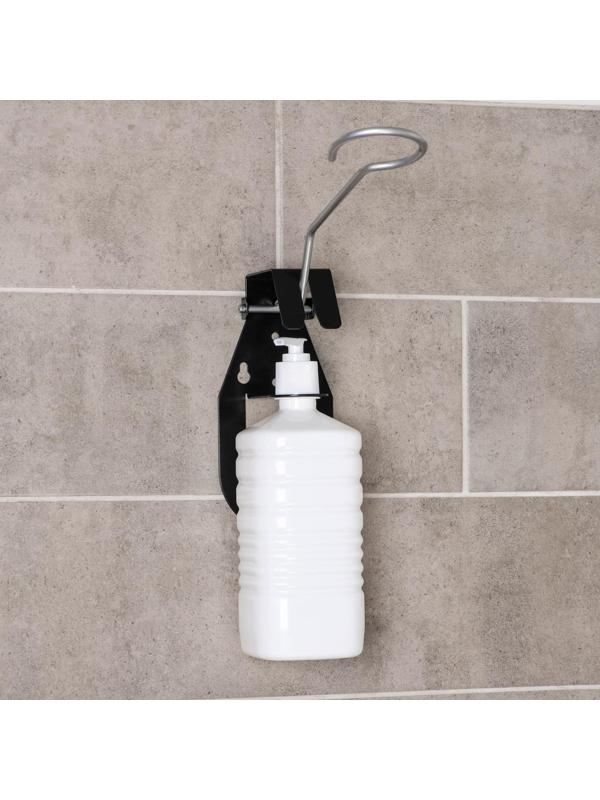 Дозатор для антисептика локтевой, 1 л, с держателем, цвет чёрный