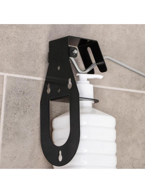 Дозатор для антисептика локтевой, 1 л, с держателем, цвет чёрный