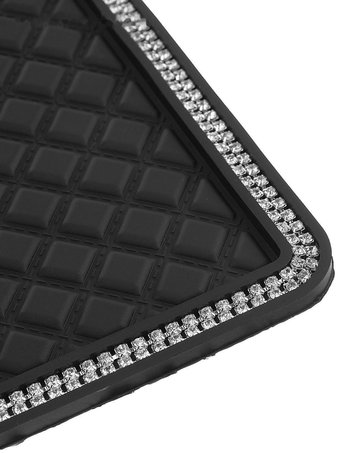 Коврик противоскользящий со стразами, 17 х 14 см, черный