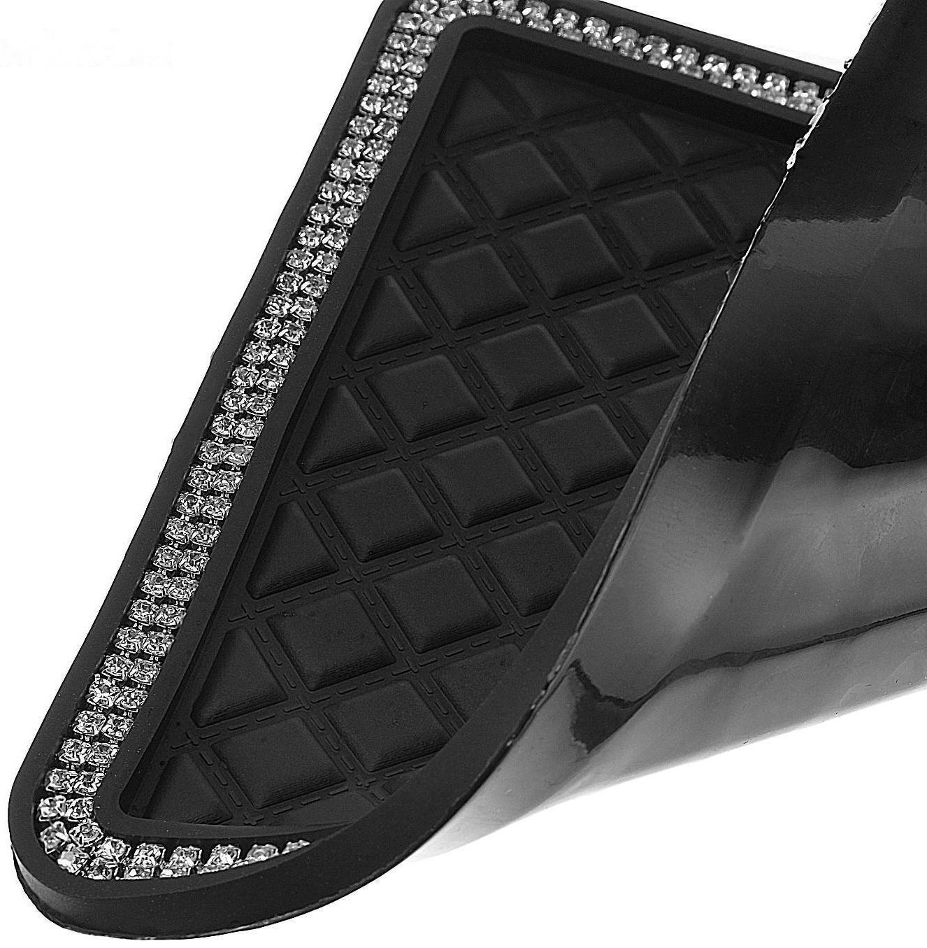 Коврик противоскользящий со стразами, 17 х 14 см, черный