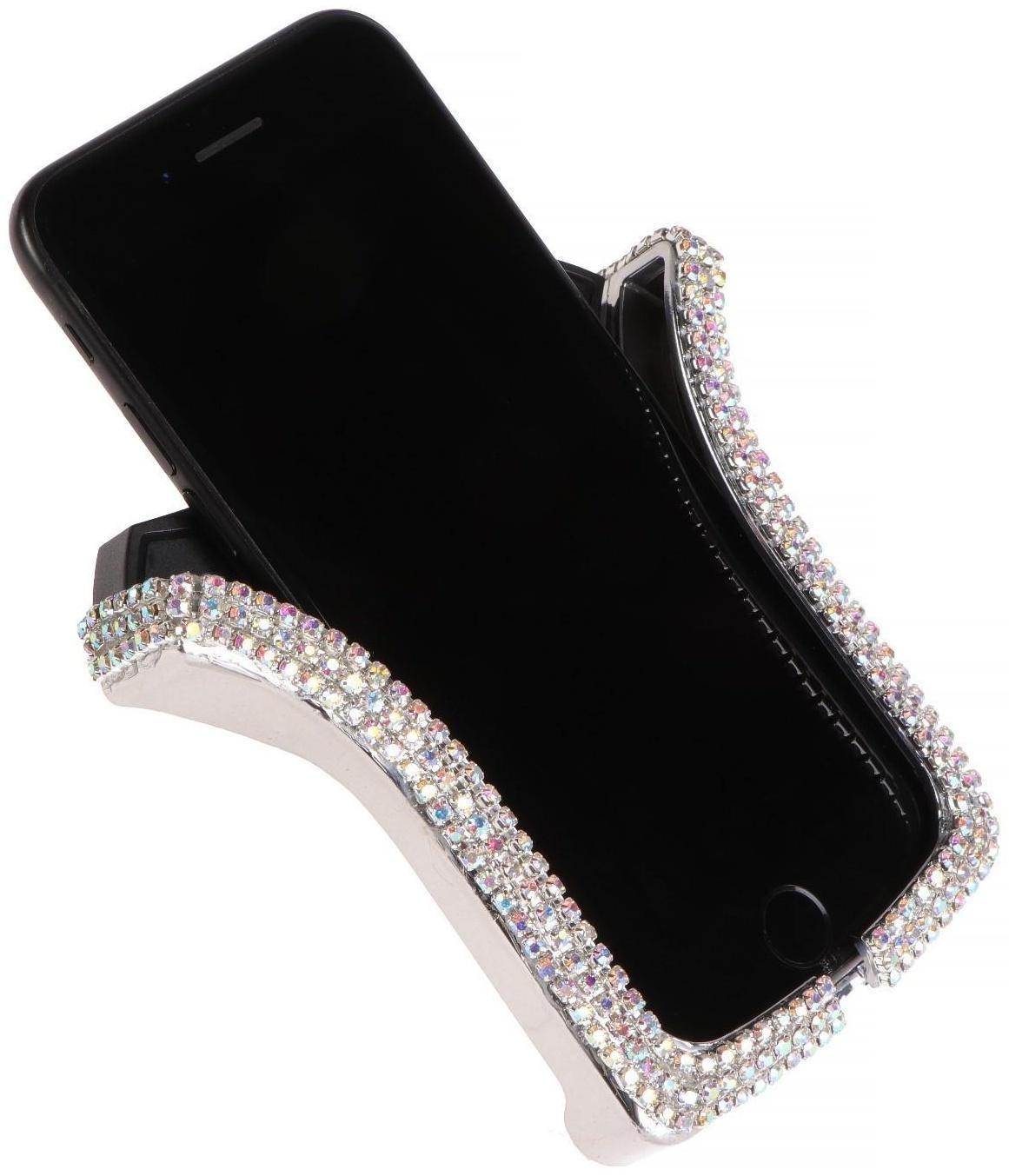 Держатель телефона в дефлектор со стразами