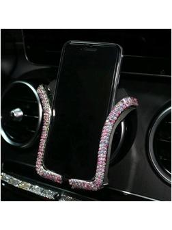 Держатель телефона в дефлектор со стразами