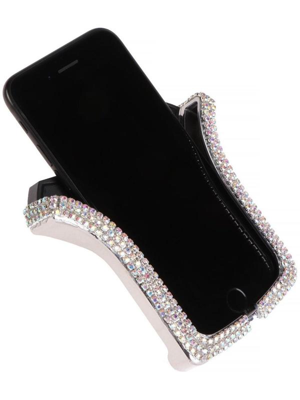 Держатель телефона в дефлектор со стразами