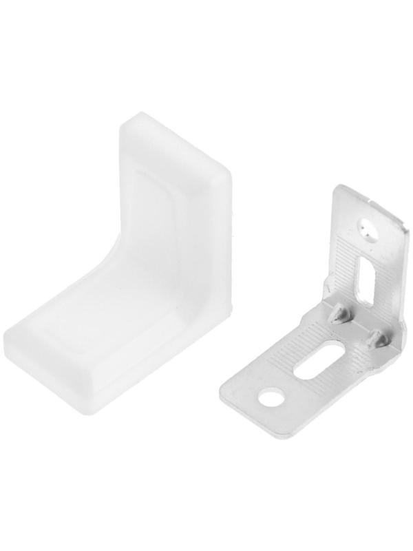 Уголок ТУНДРА, с декоративной накладкой, 26х26 мм, белый, 1 шт.