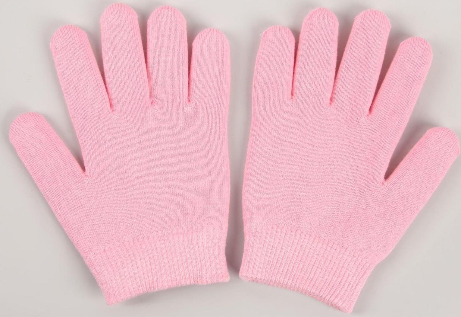 Перчатки гелевые, увлажняющие, one size, цвет розовый
