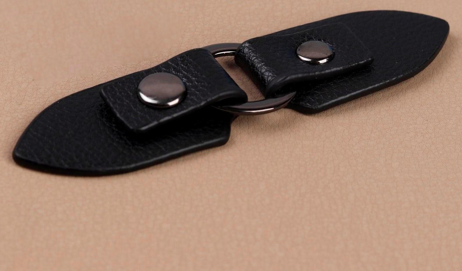 Застёжка-клевант, с кнопкой, 10,5 × 2,6 см, 3 шт, цвет чёрный