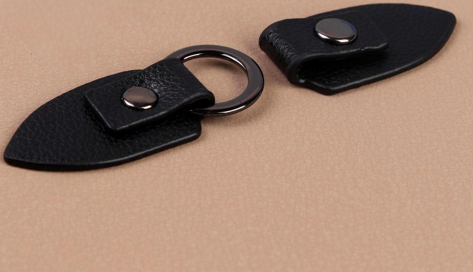 Застёжка-клевант, с кнопкой, 10,5 × 2,6 см, 3 шт, цвет чёрный