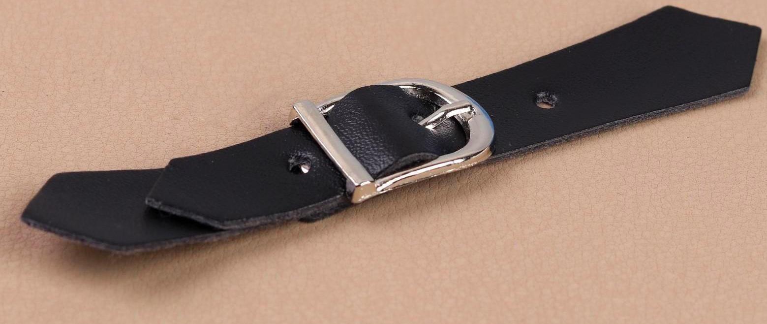 Застёжка-клевант, с пряжкой, 11 × 2 см, 3 шт, цвет чёрный/серебряный