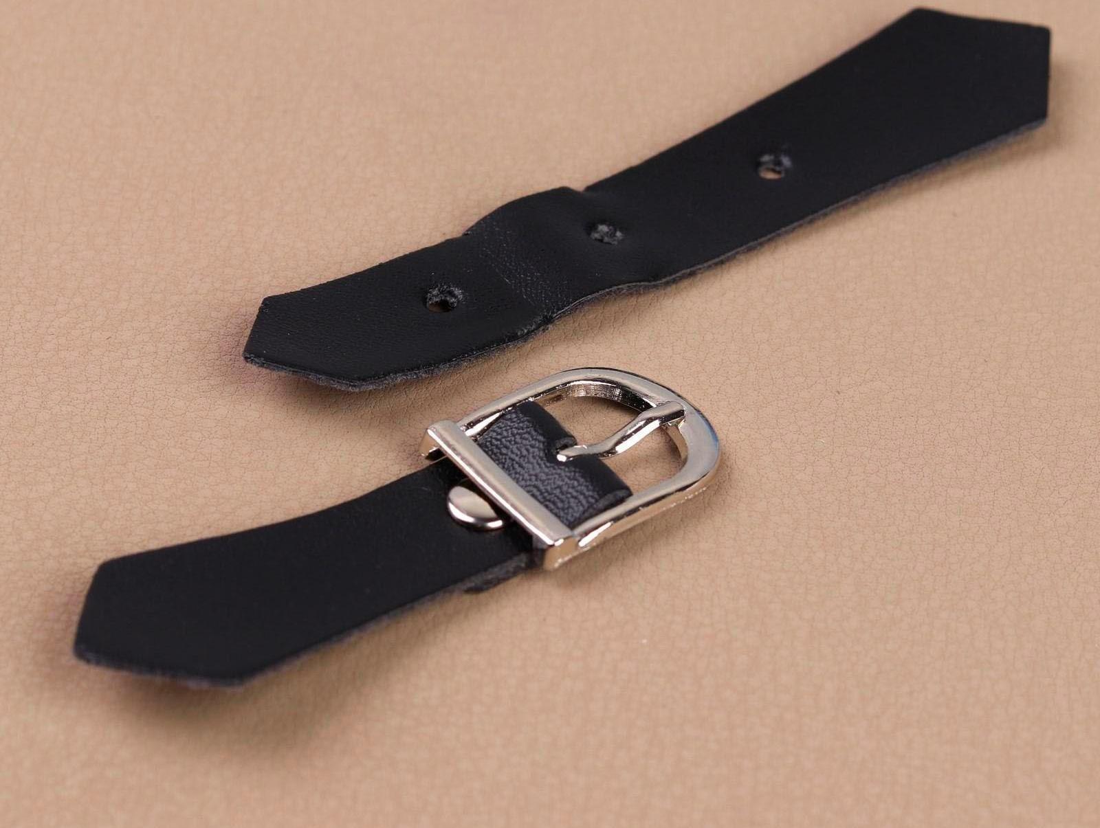 Застёжка-клевант, с пряжкой, 11 × 2 см, 3 шт, цвет чёрный/серебряный