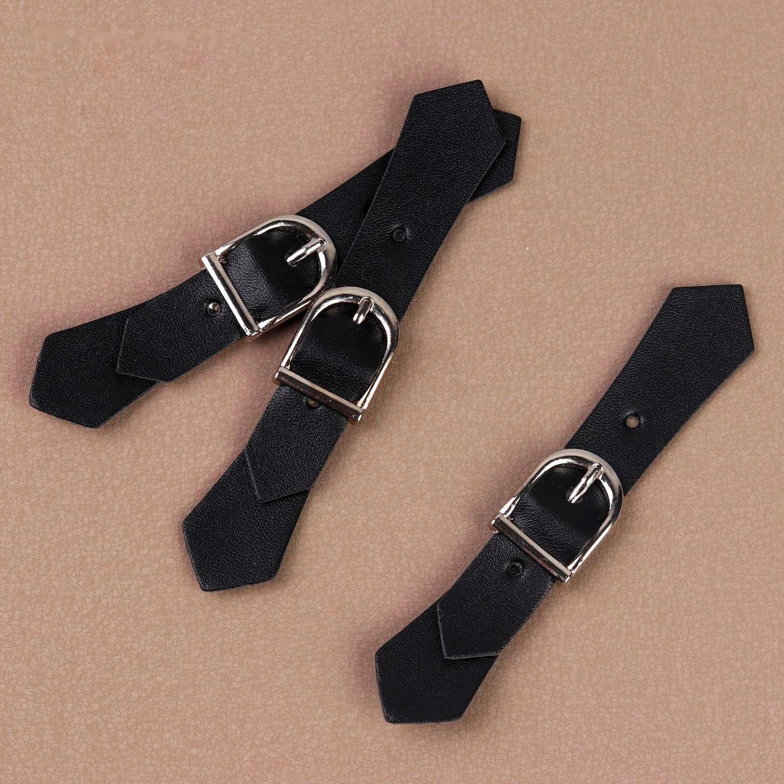 Застёжка-клевант, с пряжкой, 11 × 2 см, 3 шт, цвет чёрный/серебряный