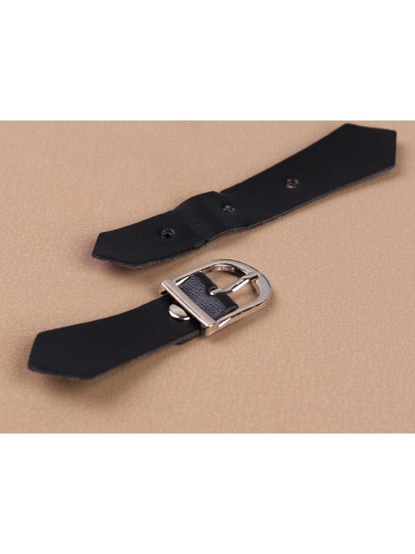 Застёжка-клевант, с пряжкой, 11 × 2 см, 3 шт, цвет чёрный/серебряный