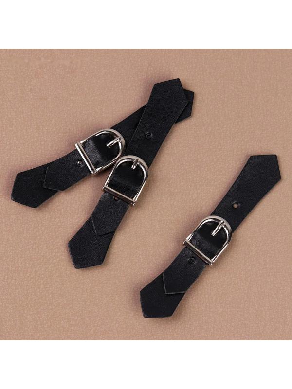 Застёжка-клевант, с пряжкой, 11 × 2 см, 3 шт, цвет чёрный/серебряный