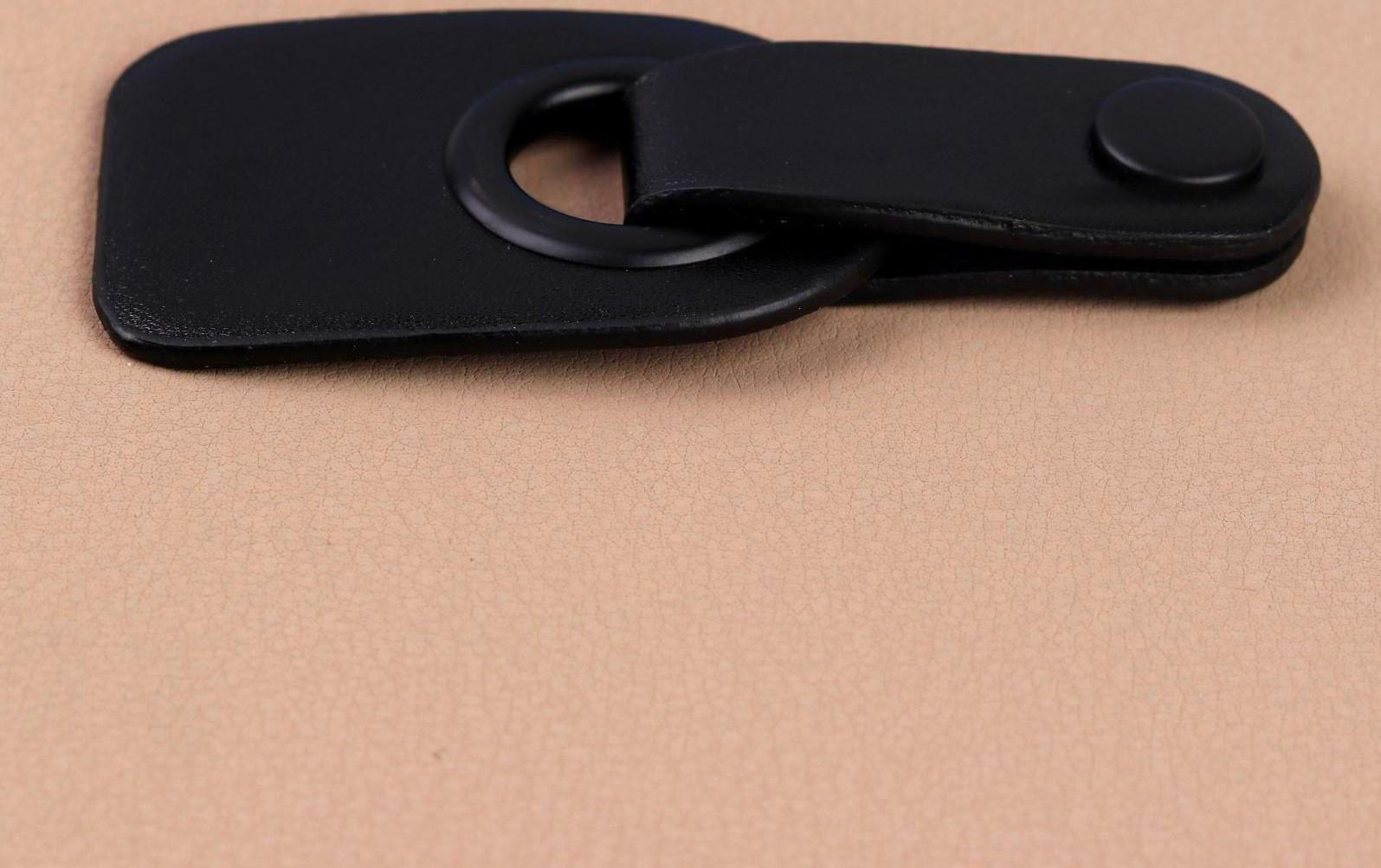 Застёжка-клевант, с кнопкой, 9 × 4 см, 3 шт, цвет чёрный