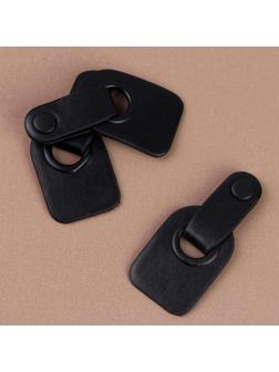 Застёжка-клевант, с кнопкой, 9 × 4 см, 3 шт, цвет чёрный