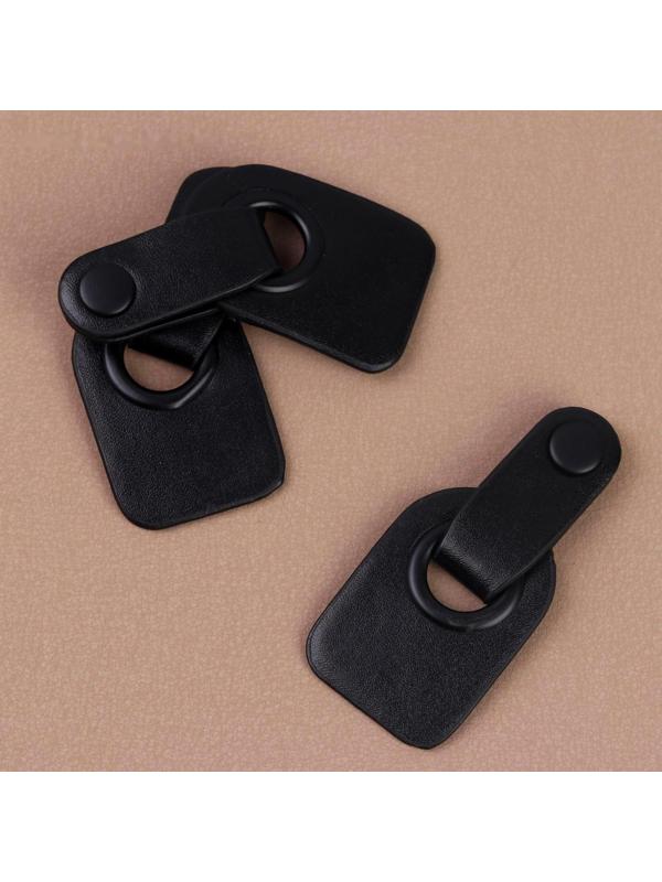 Застёжка-клевант, с кнопкой, 9 × 4 см, 3 шт, цвет чёрный