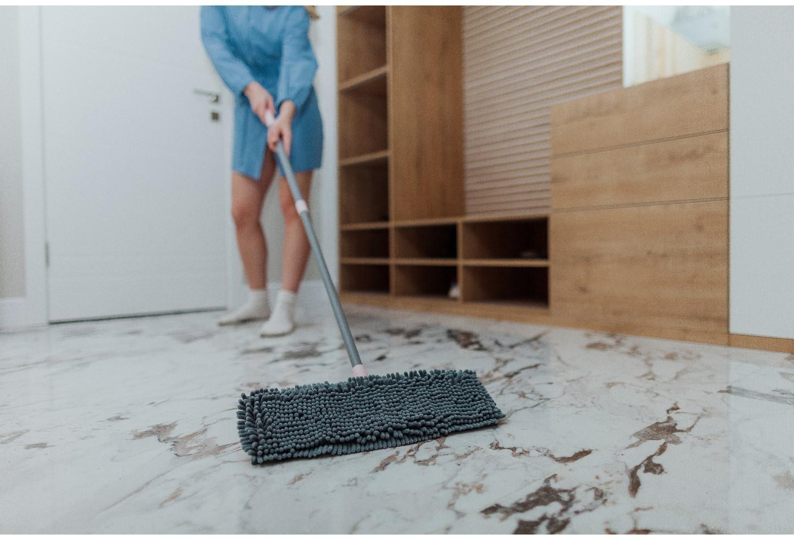 Швабра для мытья пола плоская с телескопической ручкой Raccoon «Букля», 41×12×90(120) см, микрофибра