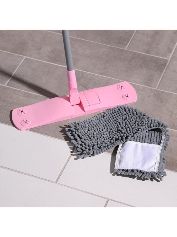 Швабра для мытья пола плоская с телескопической ручкой Raccoon «Букля», 41×12×90(120) см, микрофибра