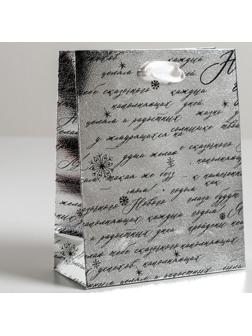 Пакет металлизированный горизонтальный «С Новым годом!», S 12 х 15 х 5,5 см