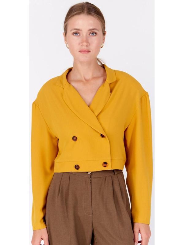 Жакет женский MINAKU: Green trend цвет горчичный, р-р 44