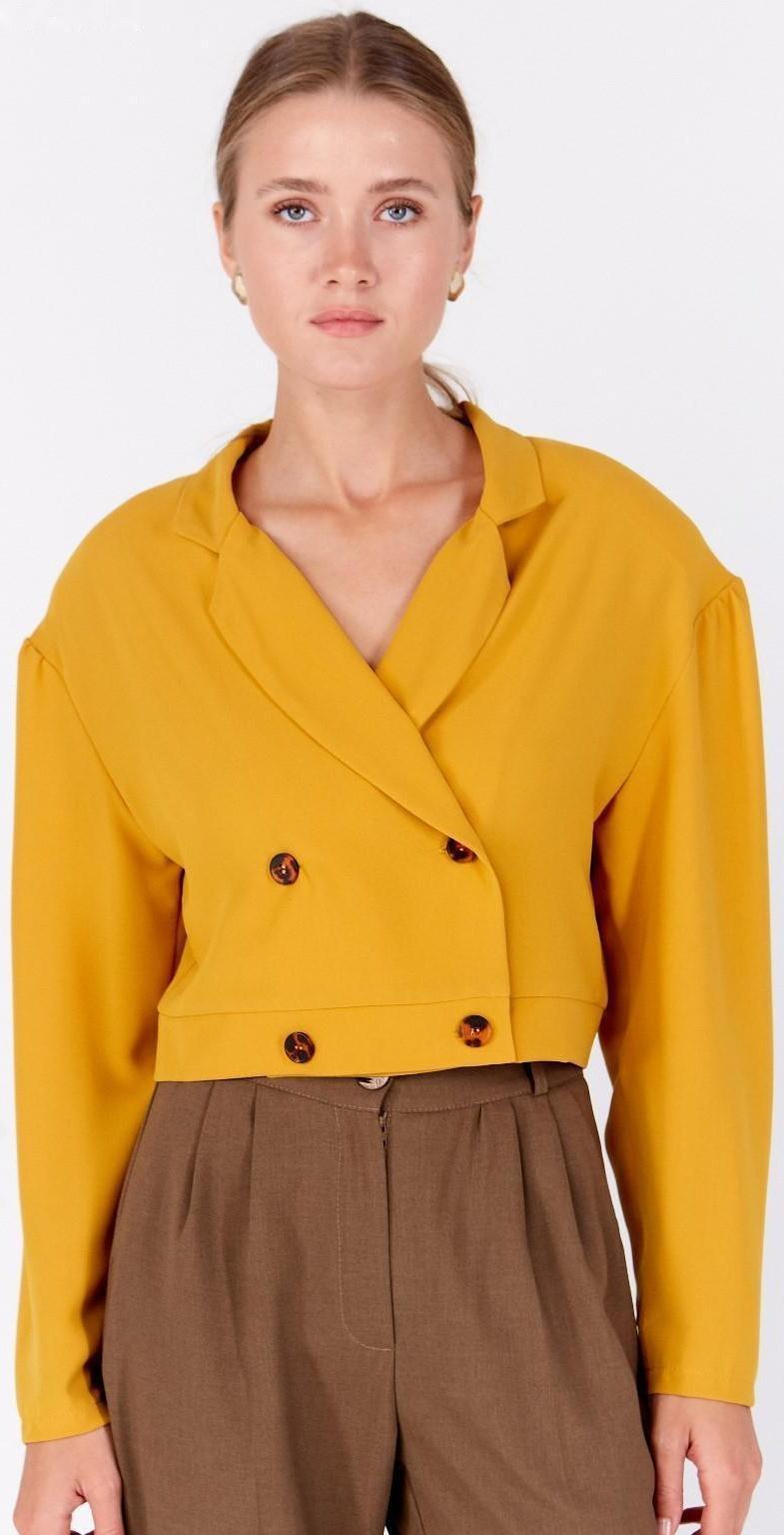 Жакет женский MINAKU: Green trend цвет горчичный, р-р 46