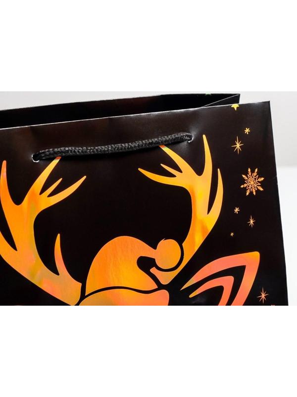 Пакет голография вертикальный «Новый год», ML 23 × 27 × 11,5 см