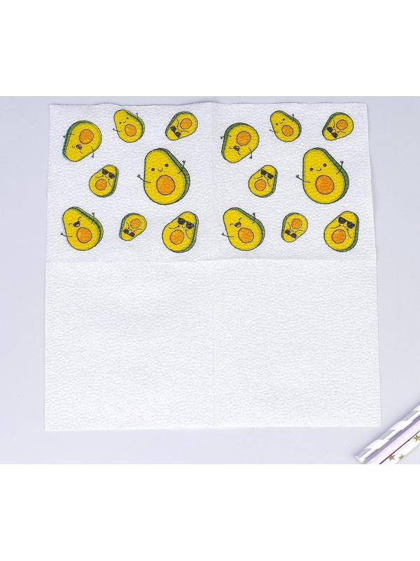 Салфетки бумажные «Авокадо», однослойные, 24х24 см, набор 20 шт.