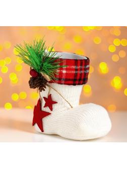 Конфетница «Сапожок», с еловой веточкой