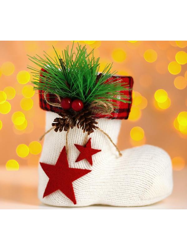 Конфетница «Сапожок», с еловой веточкой