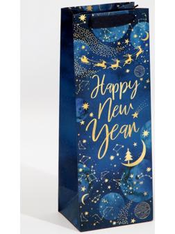 Пакет под бутылку «Новогодний космос», 13 × 36 × 10 см