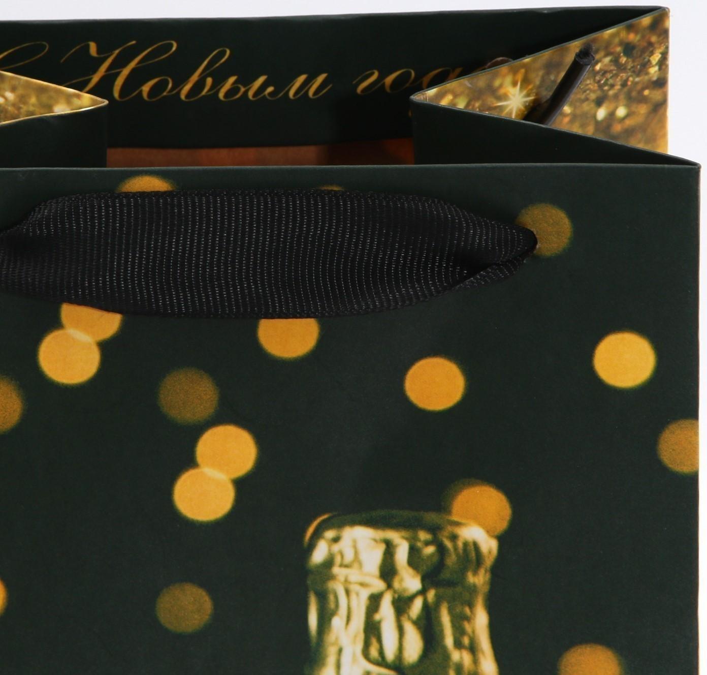 Пакет под бутылку «Праздничная ночь», 13 × 36 × 10 см