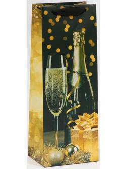 Пакет под бутылку «Праздничная ночь», 13 × 36 × 10 см