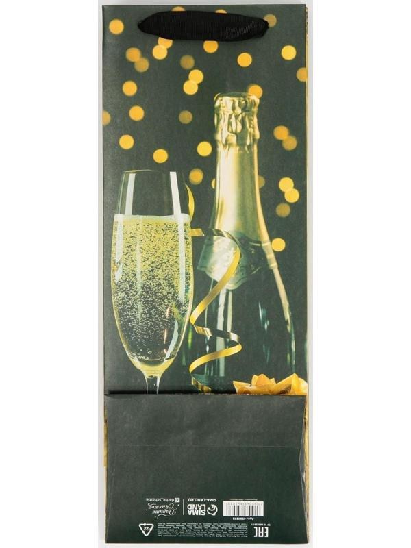 Пакет под бутылку «Праздничная ночь», 13 × 36 × 10 см