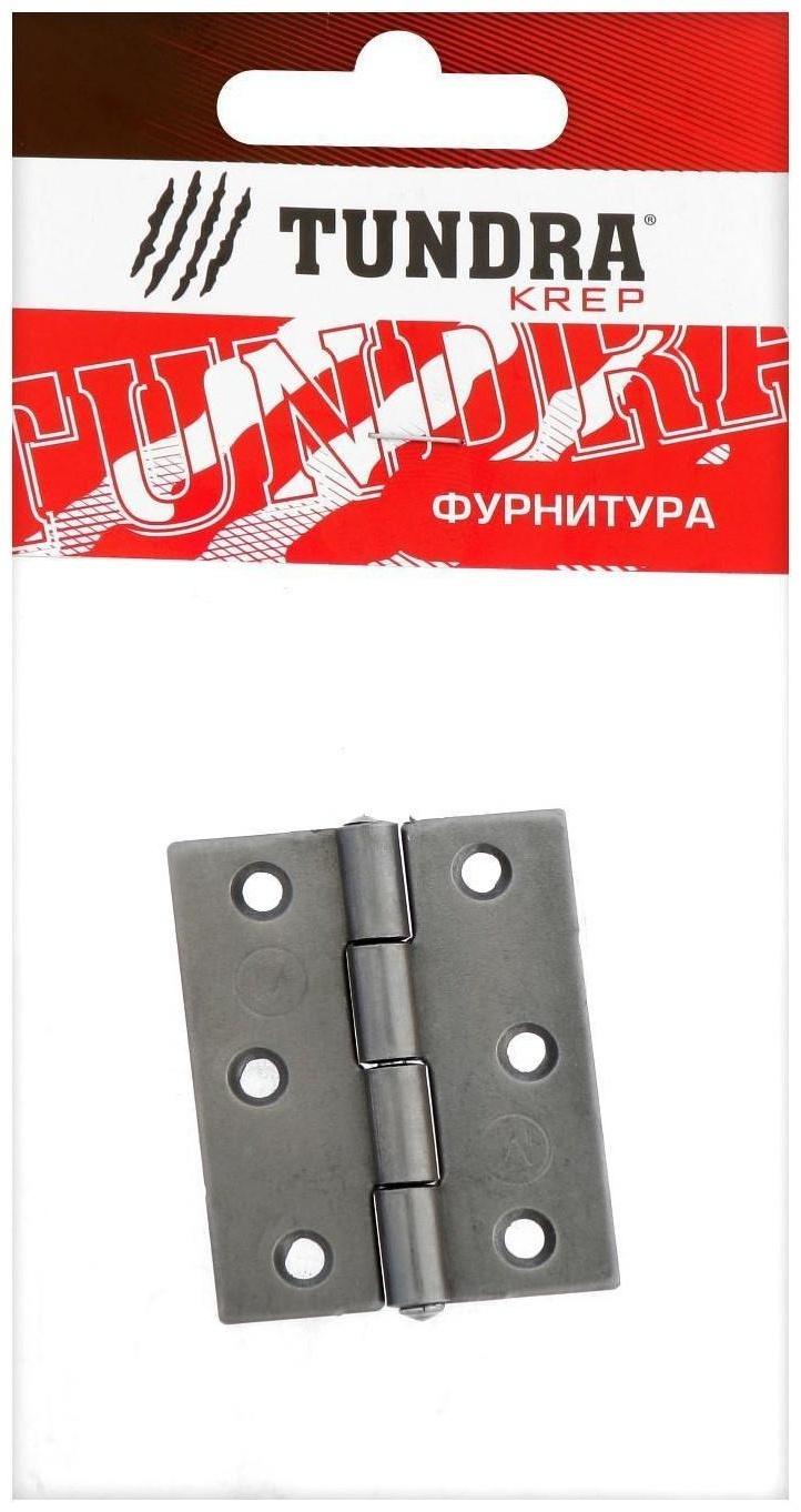 Петля карточная ТУНДРА, 50х40 мм, без покрытия, 1 шт.