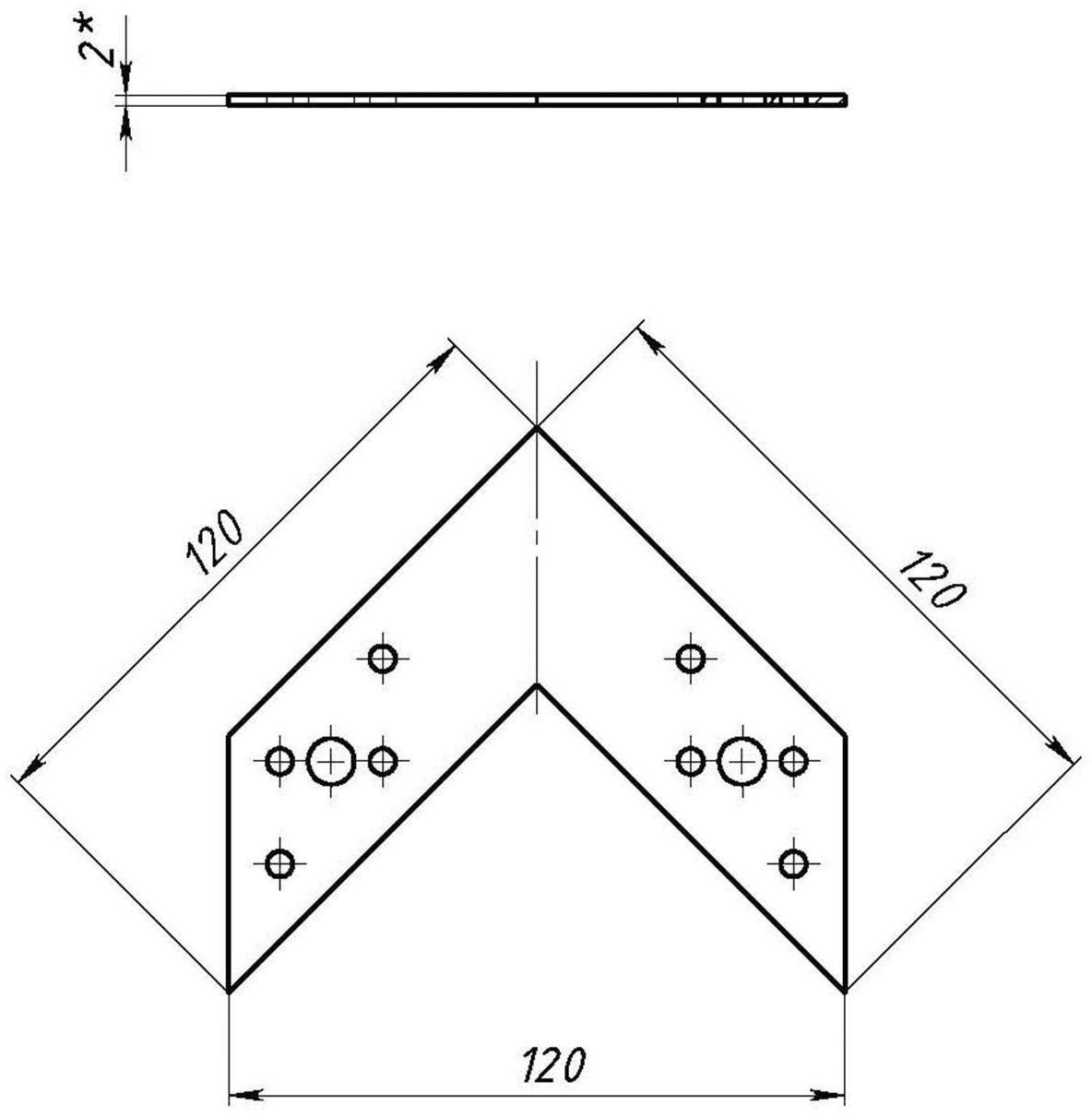 Соединитель угловой ТУНДРА krep, 120х120 мм, ГОЦ, в упаковке 1 шт.