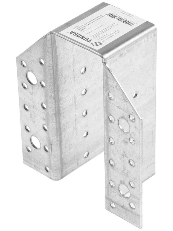 Опора бруса ТУНДРА krep, раскрытая, 143х125х60х2 мм, цинк, в упаковке 1 шт.