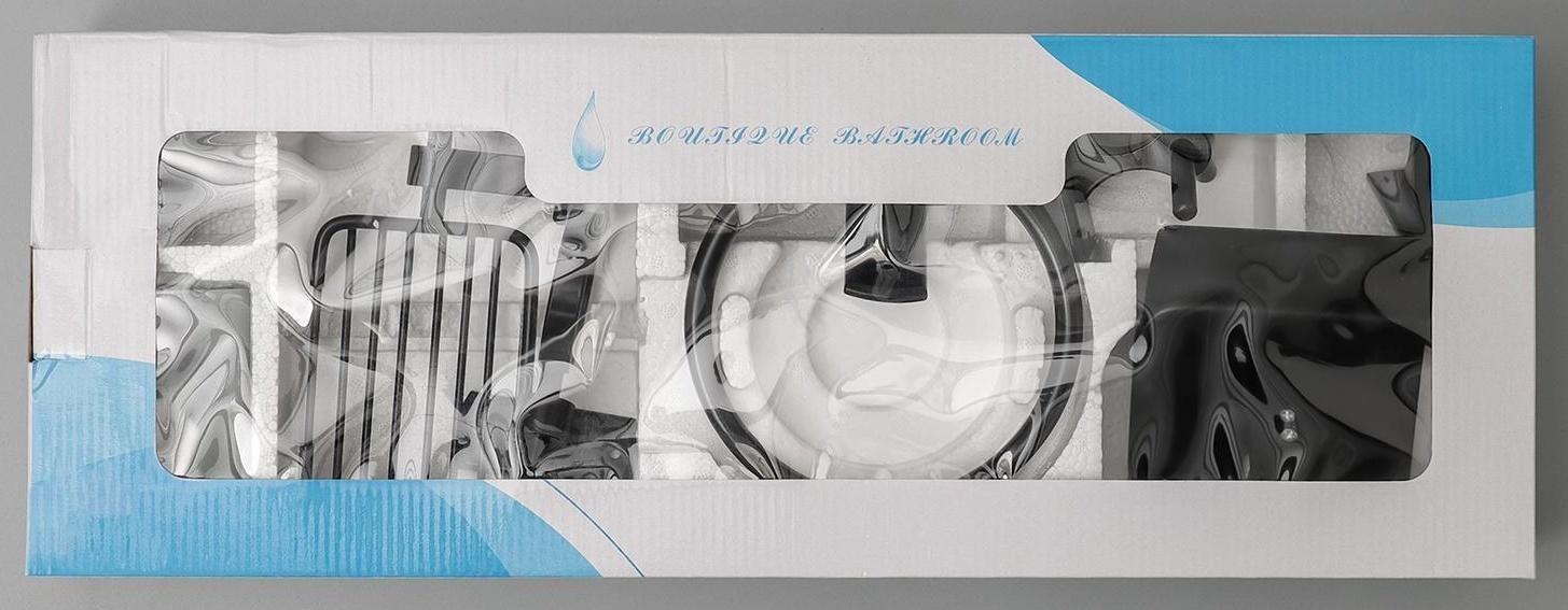 Набор для ванной комнаты «Лофт», 6 предметов, цвет чёрный