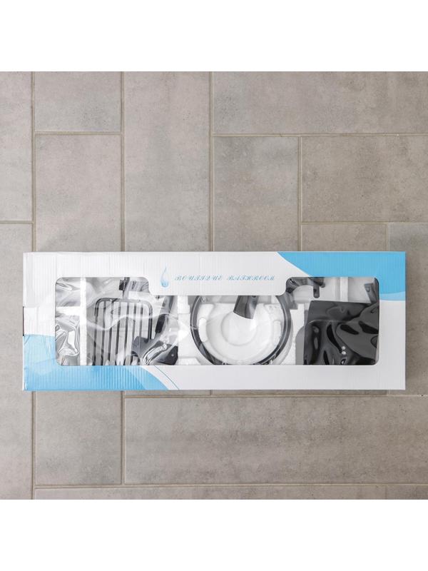 Набор для ванной комнаты «Лофт», 6 предметов, цвет чёрный