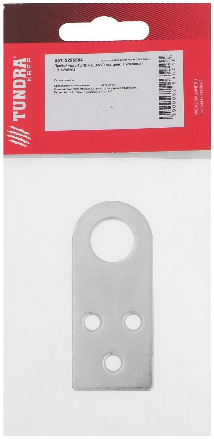 Пробой-ушко ТУНДРА krep, 30х70 мм, цинк, в упаковке 1 шт.