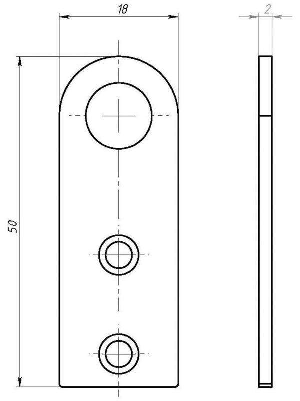 Пробой-ушко ТУНДРА krep, 18х50 мм, цинк, в упаковке 1 шт.