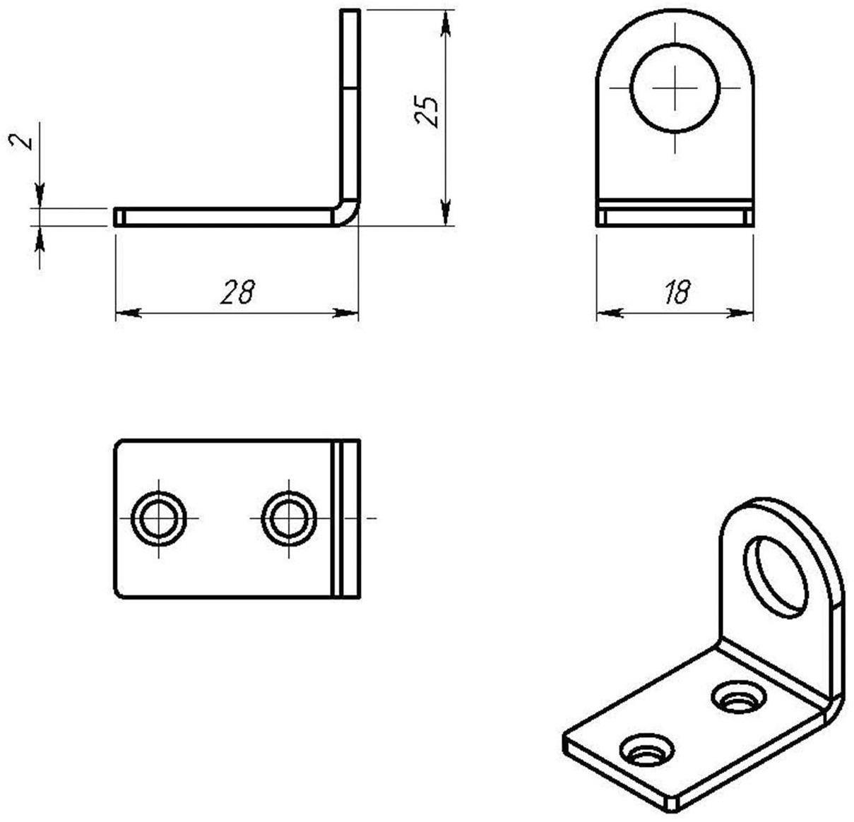 Пробой-ушко ТУНДРА krep, гнутое 18х50 цинк, 1 шт.