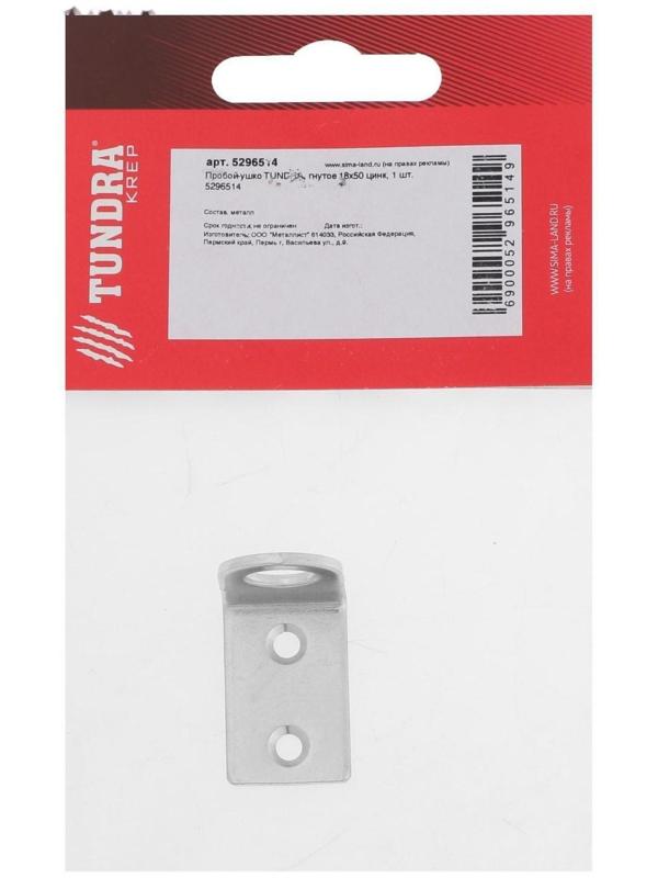 Пробой-ушко ТУНДРА krep, гнутое 18х50 цинк, 1 шт.