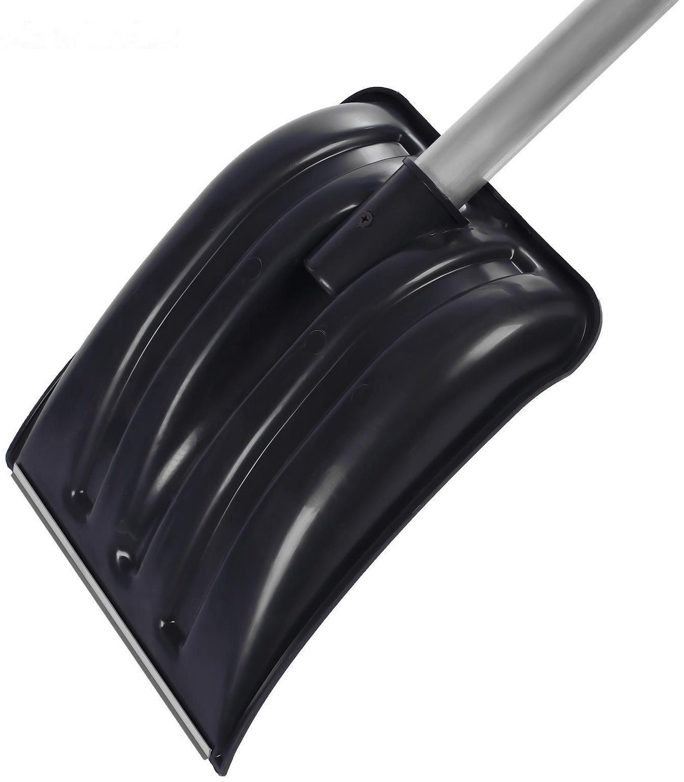 Лопата автомобильная, ковш 240 × 300 мм, с алюминиевой планкой, с алюминиевым черенком, с ручкой