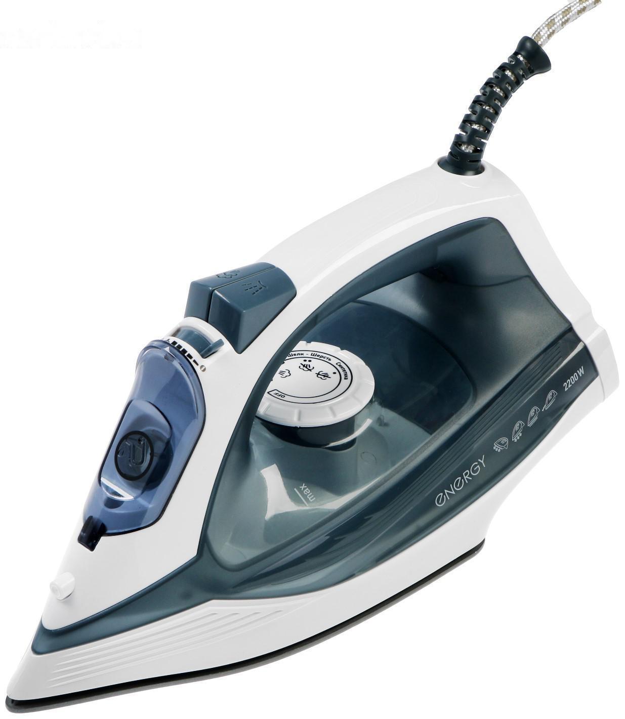 Утюг ENERGY EN-302, 1800-2200 Вт, керамическая подошва, 300 мл, серый