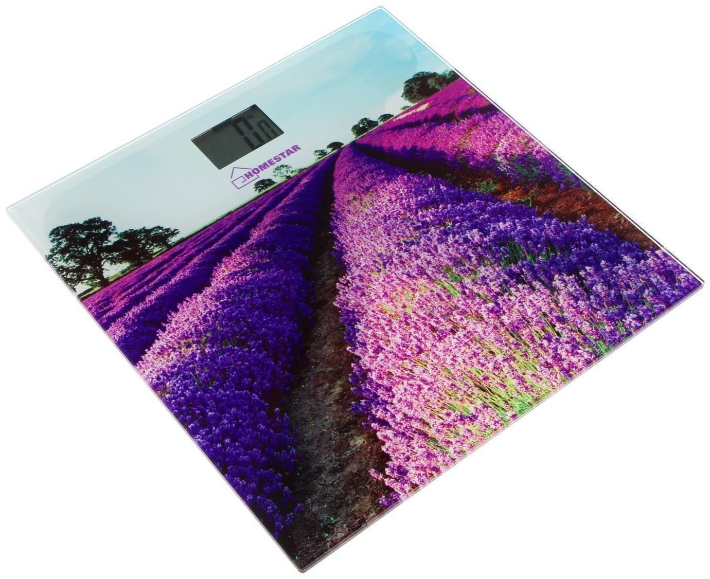 Весы напольные HOMESTAR HS-6001G, электронные, до 180 кг, 1хCR2032, стекло, фиолетовые