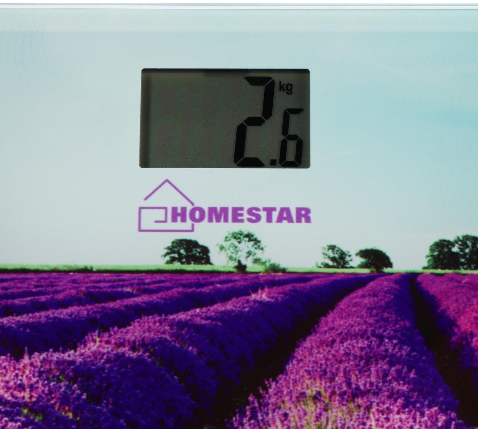 Весы напольные HOMESTAR HS-6001G, электронные, до 180 кг, 1хCR2032, стекло, фиолетовые